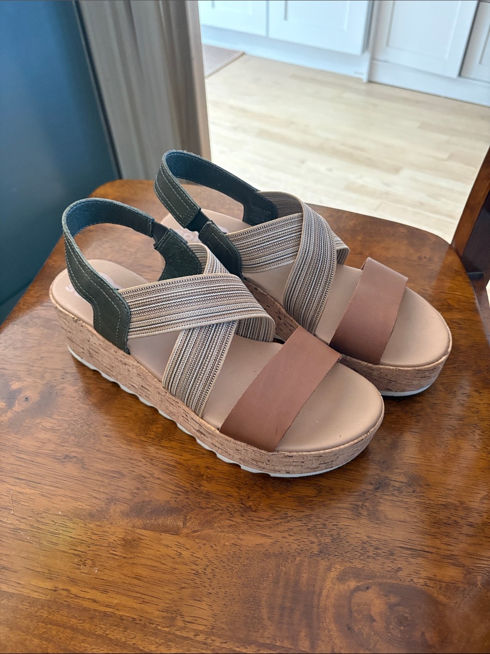 Sorel Women's Wedge Sandals in Tan, Olive & Beige